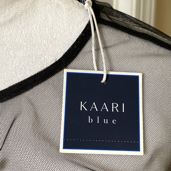 NWT Kaari Blue black sheer mesh blouse size XS. - Picture 4 of 6